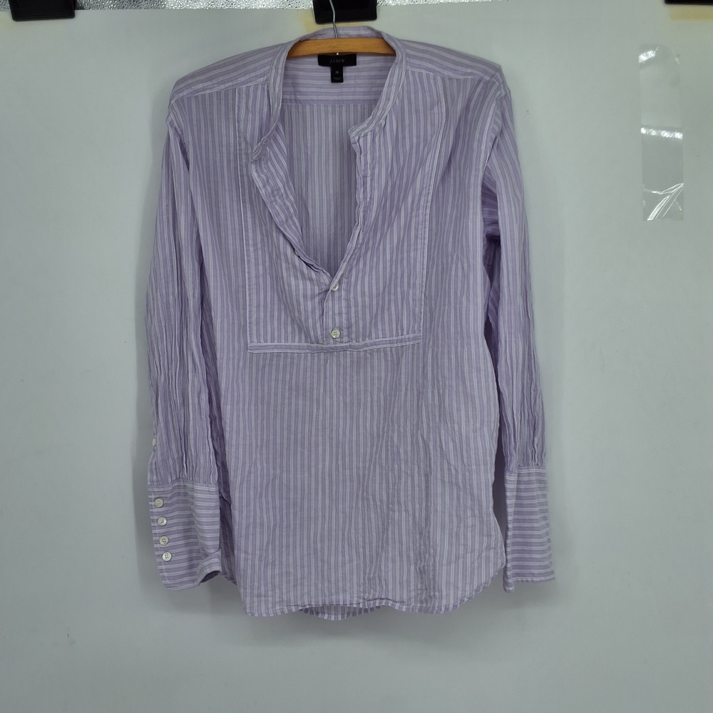 J. Crew Sz 16 Light Purple Striped Shirt